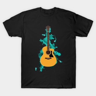 Auditorium Style Acoustic Guitar Natural Finish T-Shirt